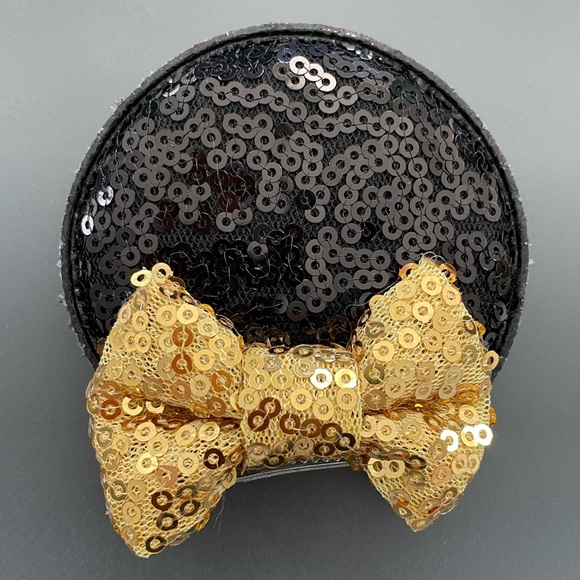 Minnie Mouse Ears Hair clips • Gold bows - Picture 5 of 11